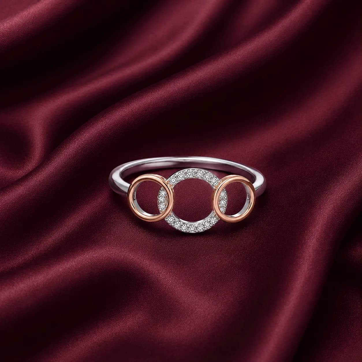 Triple Circle Rose Gold Ring