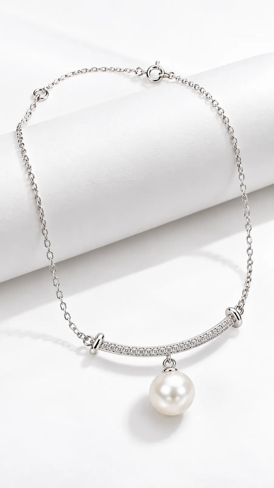Silver Pearl Pendant chain