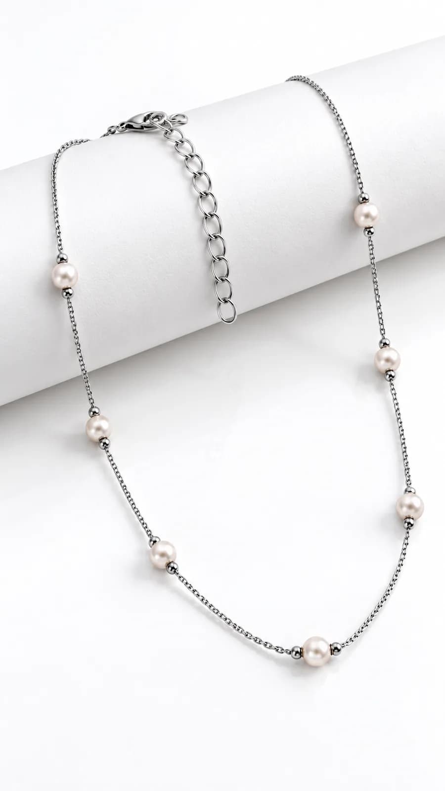 Silver Pearl Beaded chain