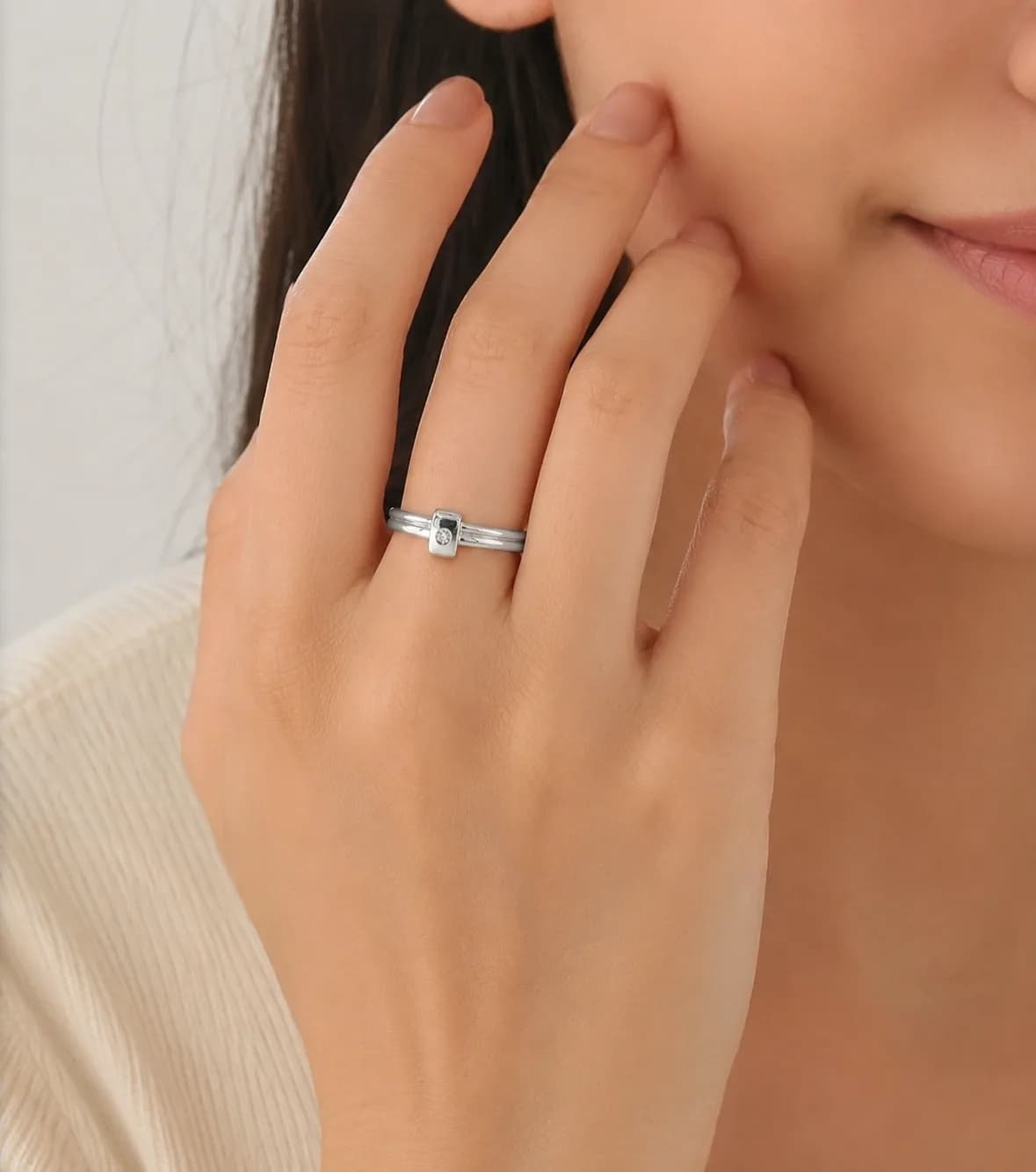 Sterling Silver Minimalist Solitaire Ring