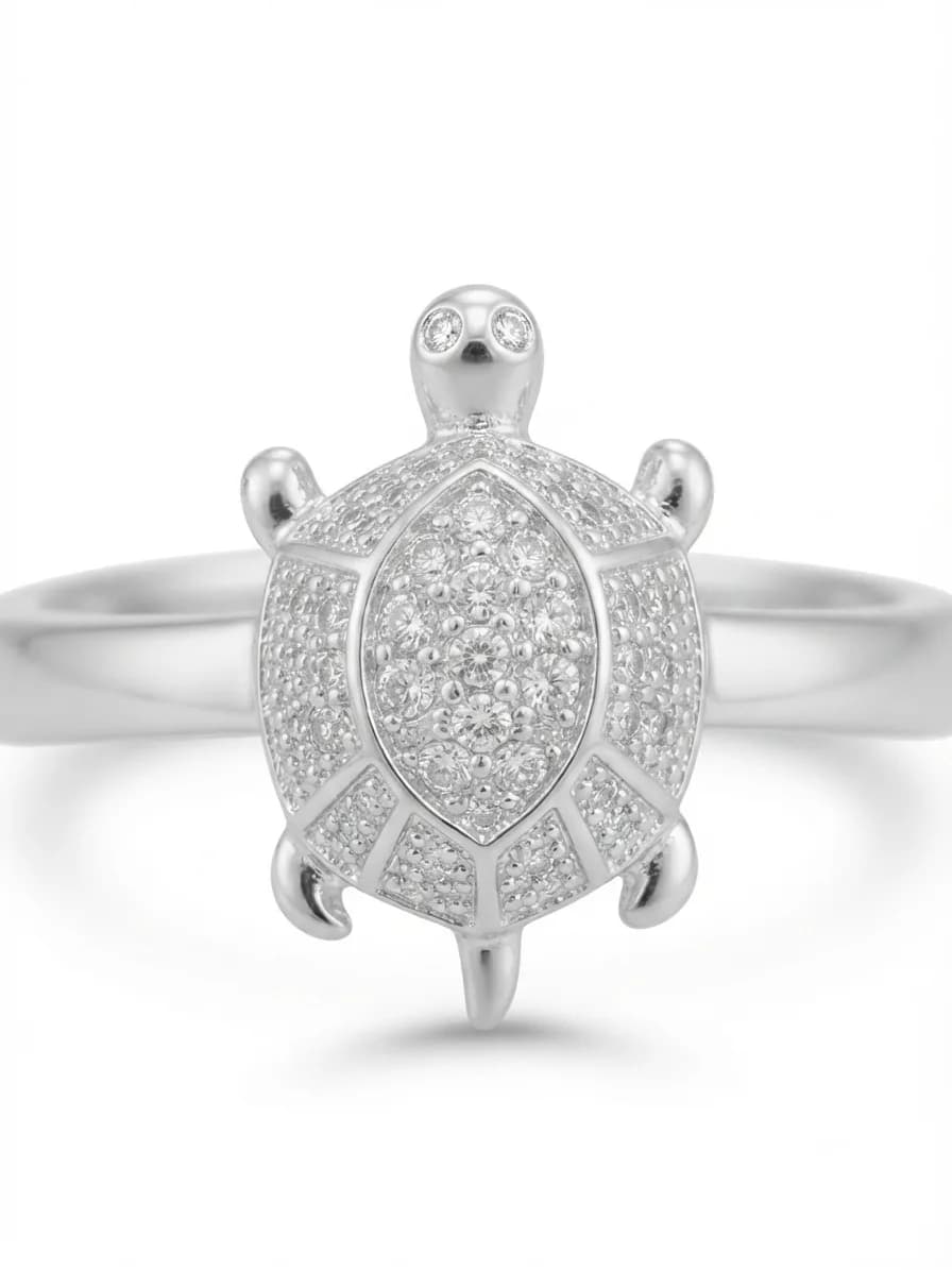 Silver Serenade Turtle Ring