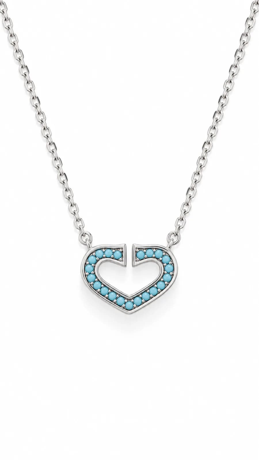 Turquoise Heart Pendant Chain