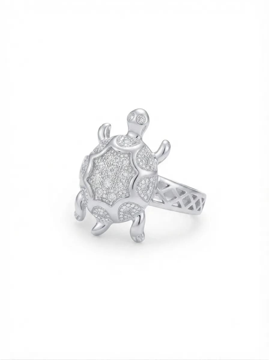 Silver Shell Turtle Ring