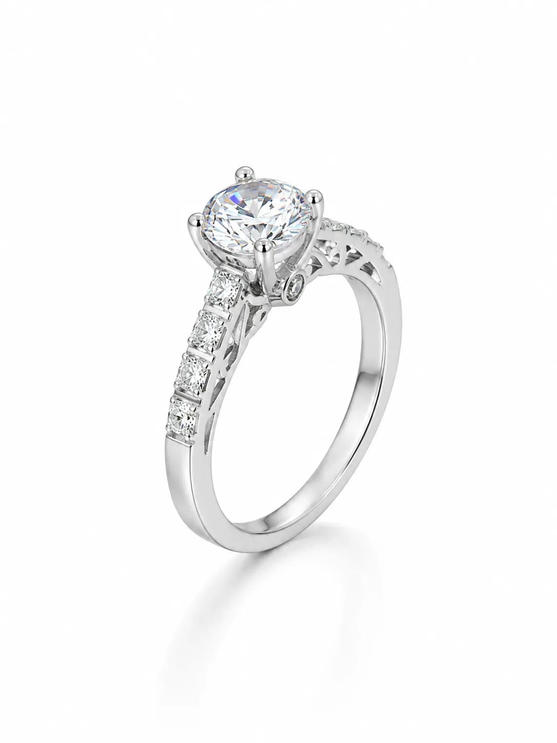 Sterling Silver Halo Solitaire Ring