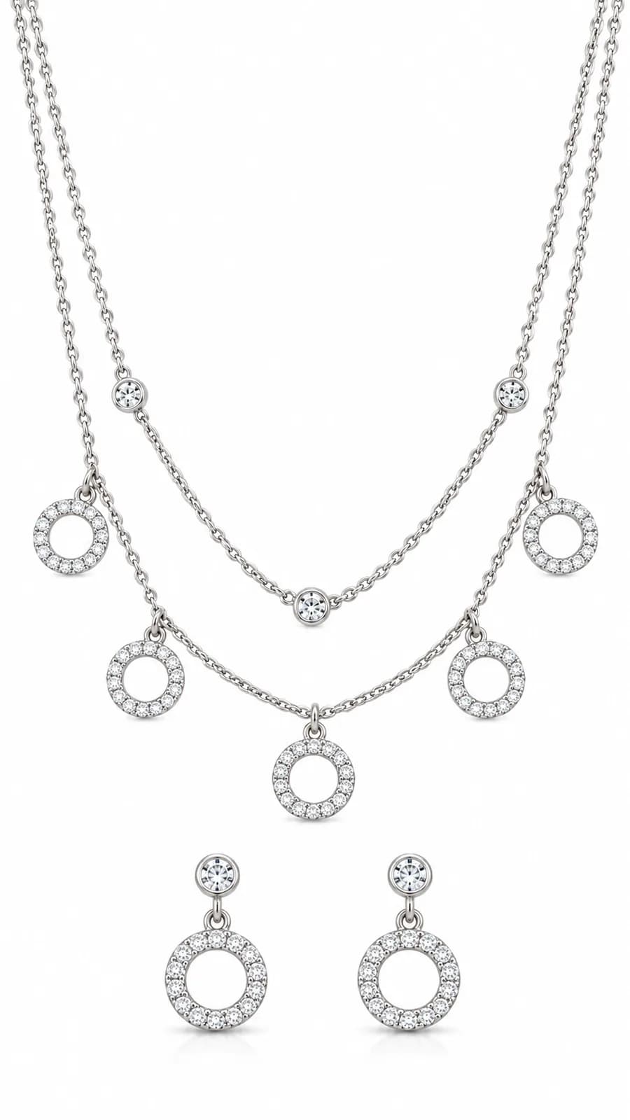 Silver Circle Sparkle Set
