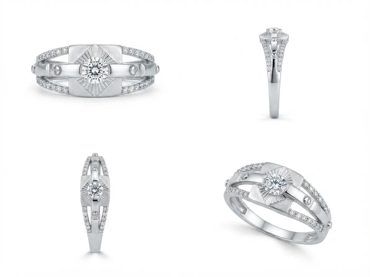 Silver Diamond Accent Ring