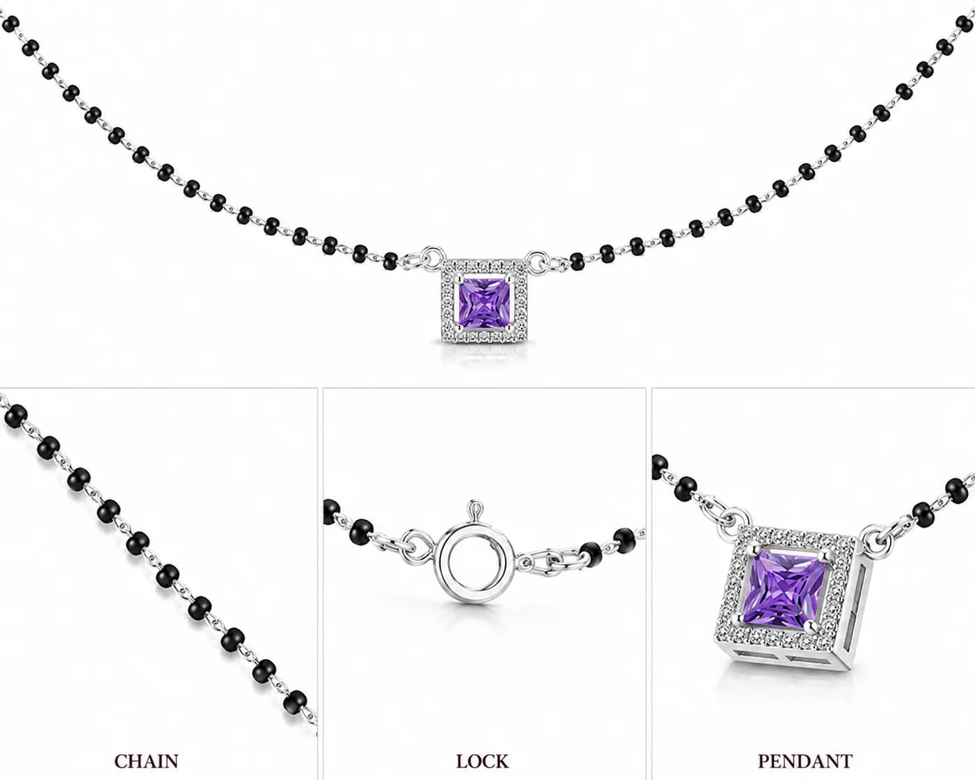Royal Amethyst Square-Cut Mangalsutra