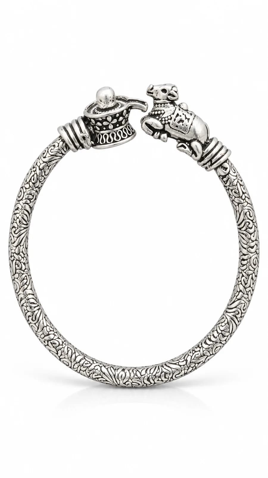 Silver shiv Nandi Bangle