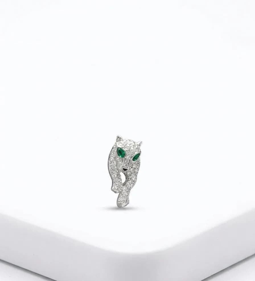 Diamond Panther / Leopard Collar Brooch (Men’s Lapel & Collar Pin)