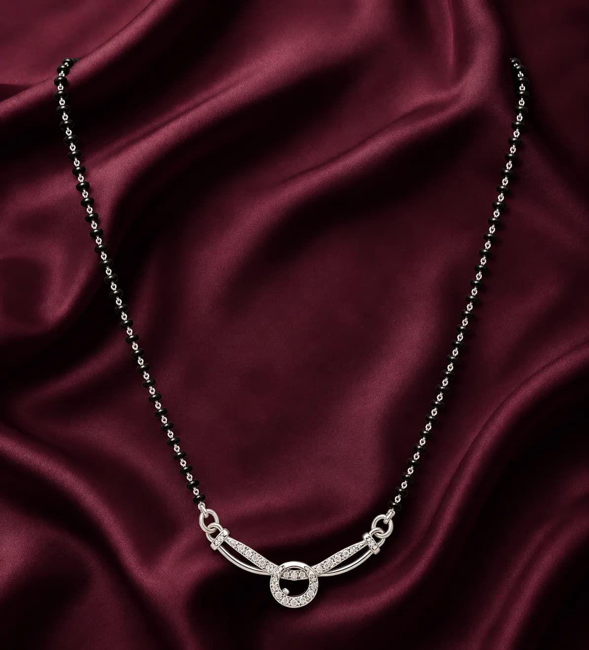 Radiant Circle Curve 925 Sterling Silver Mangalsutra