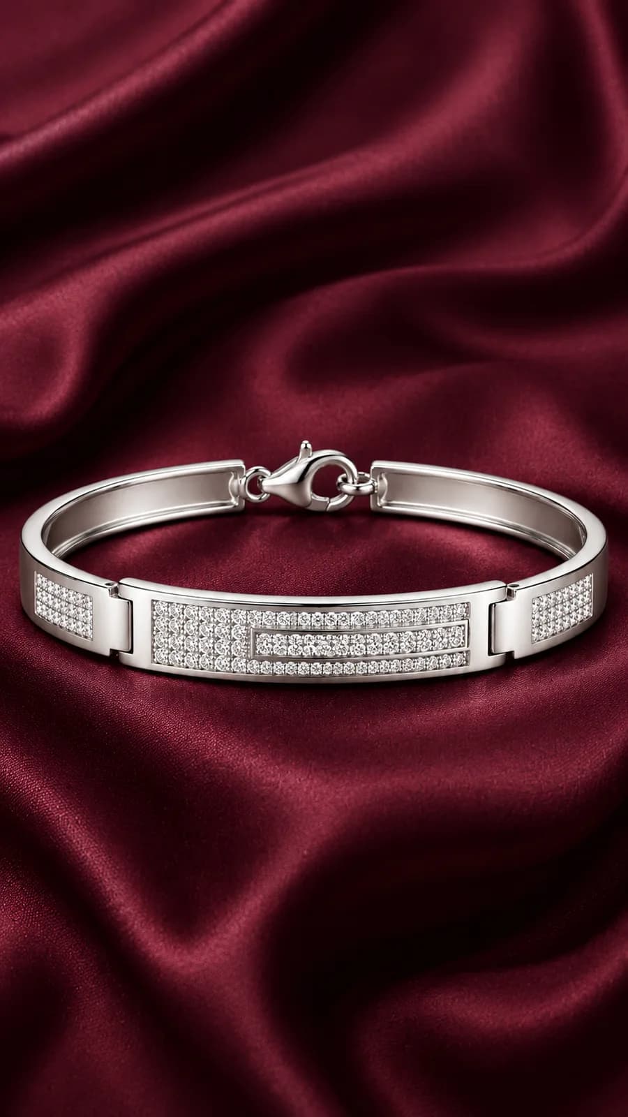Pavé Luxe Geometric Sterling Silver Bracelet