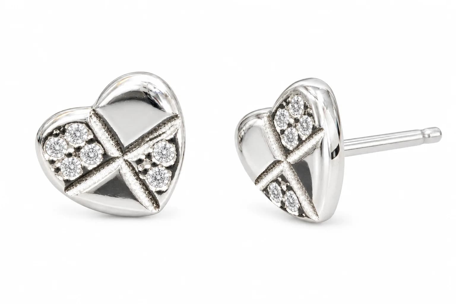 Heart Crystal Stud Earrings
