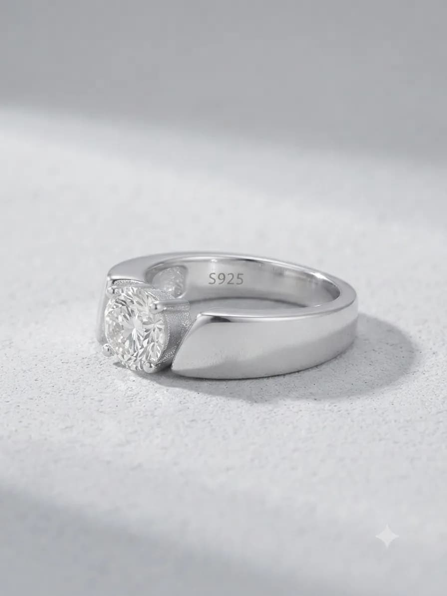 Sculpted Solitaire Statement Ring