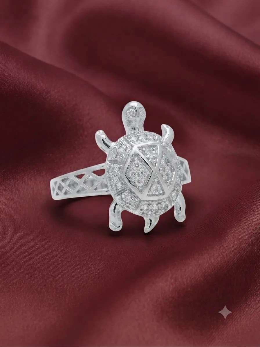 Silver Mosaic Turtle Ring
