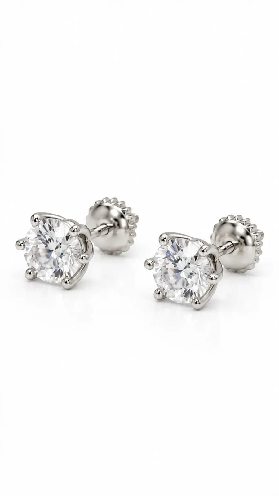 Classic Solitaire Diamond Stud Earrings