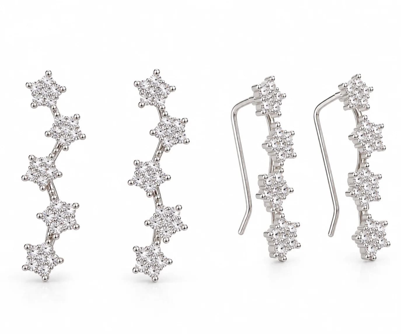 Celestial Five-Star Drop Earrings