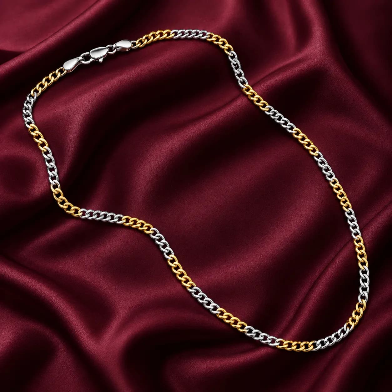 Silver Two Tone Link Chain