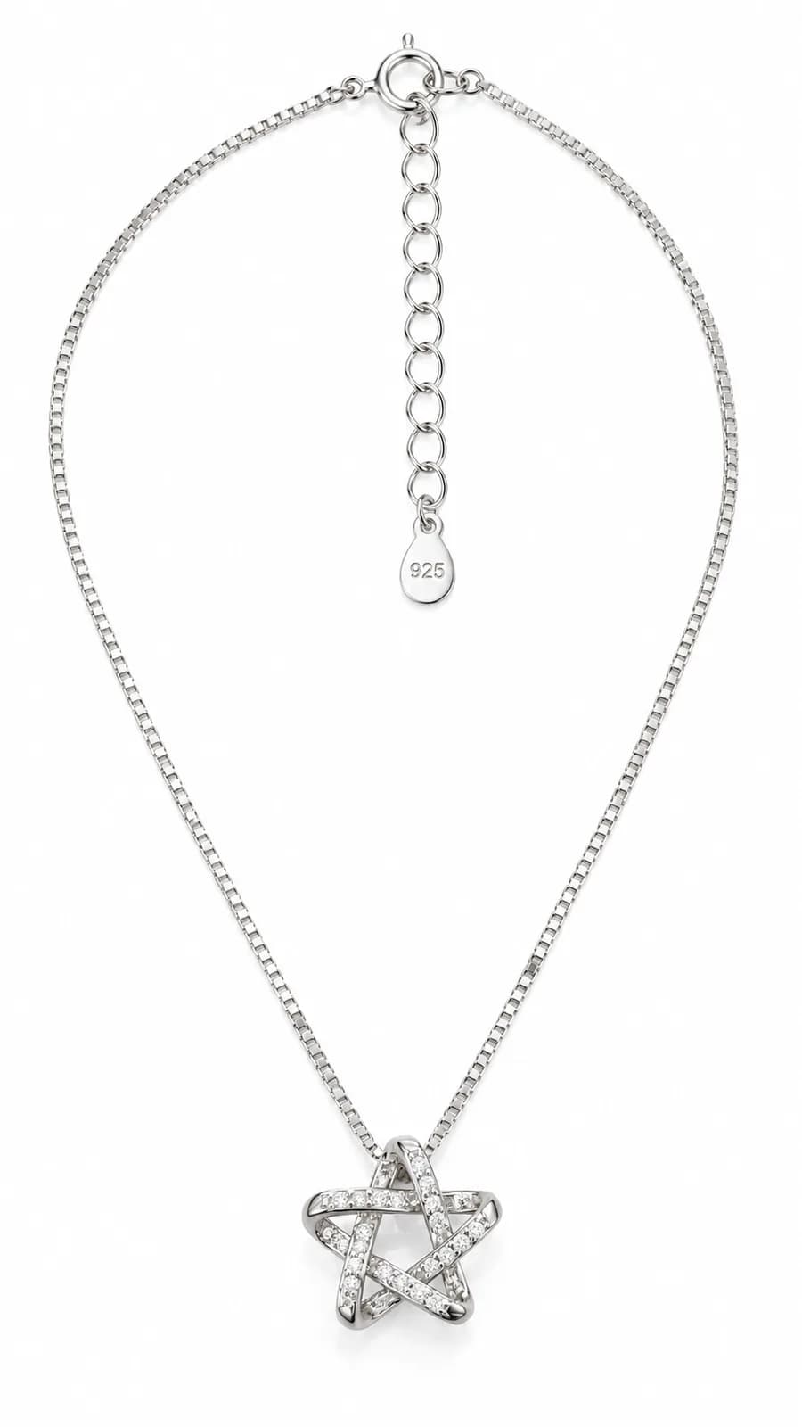 Silver Interwoven Star chain
