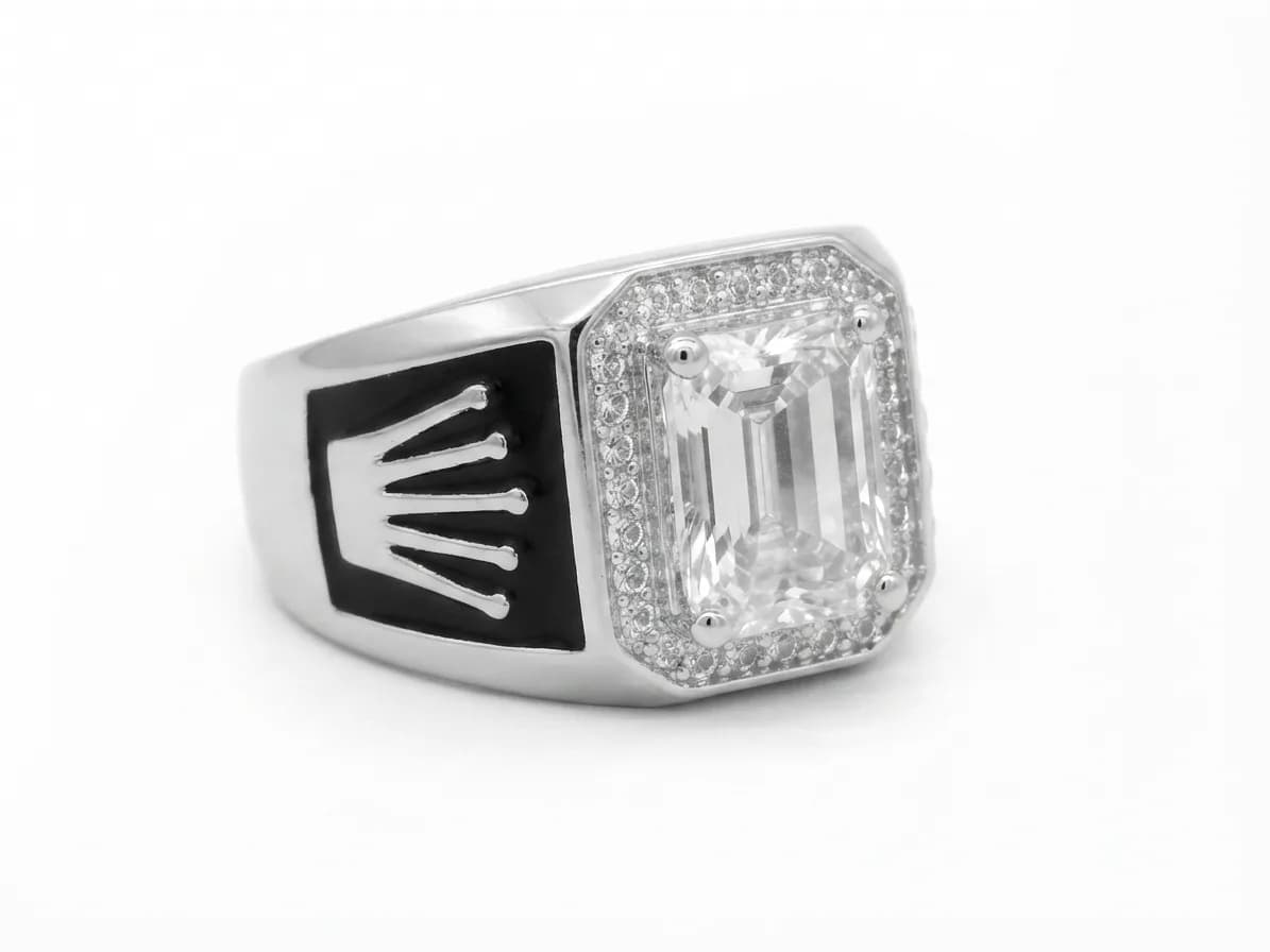 Crown Emblem Statement Ring