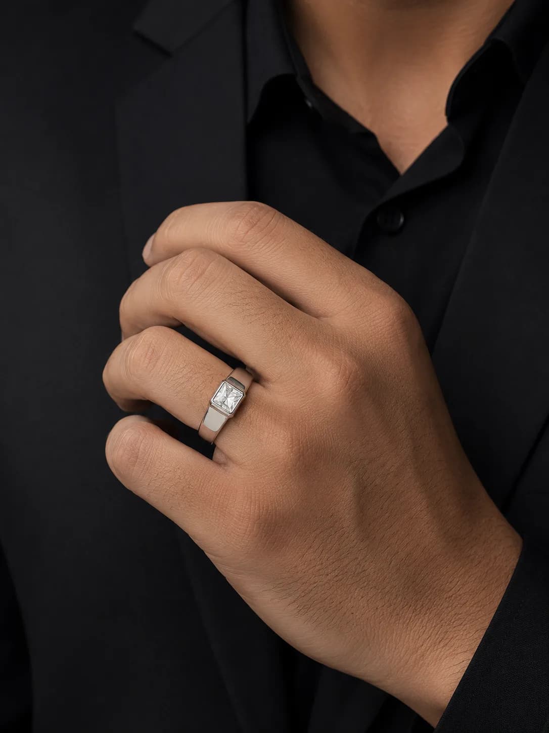 Classic Solitaire Signet Ring