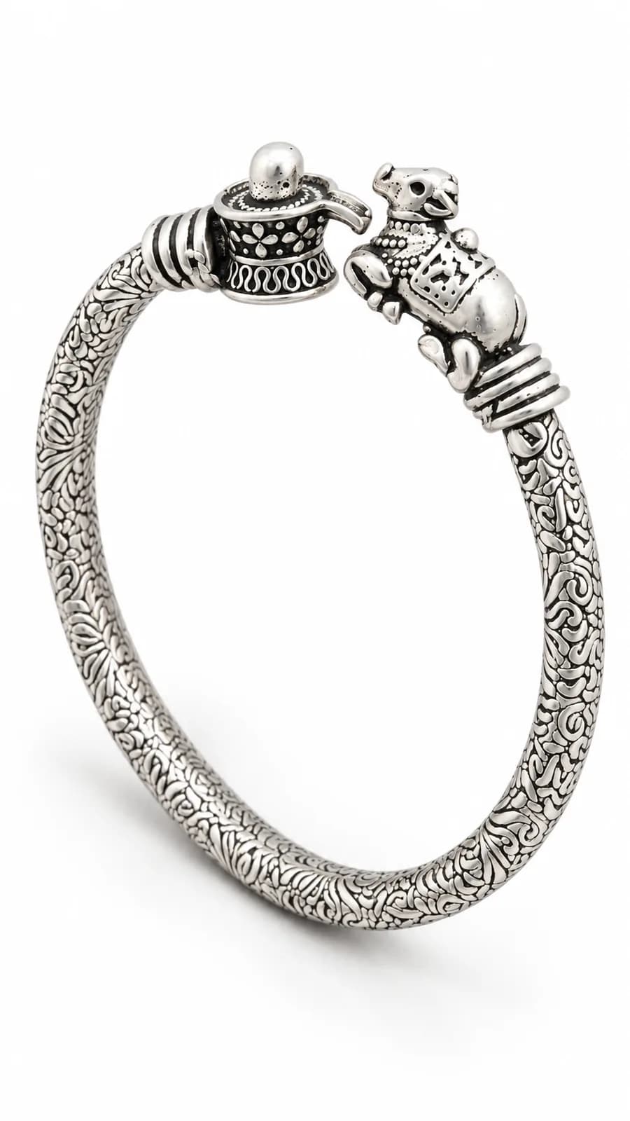 Silver shiv Nandi Bangle