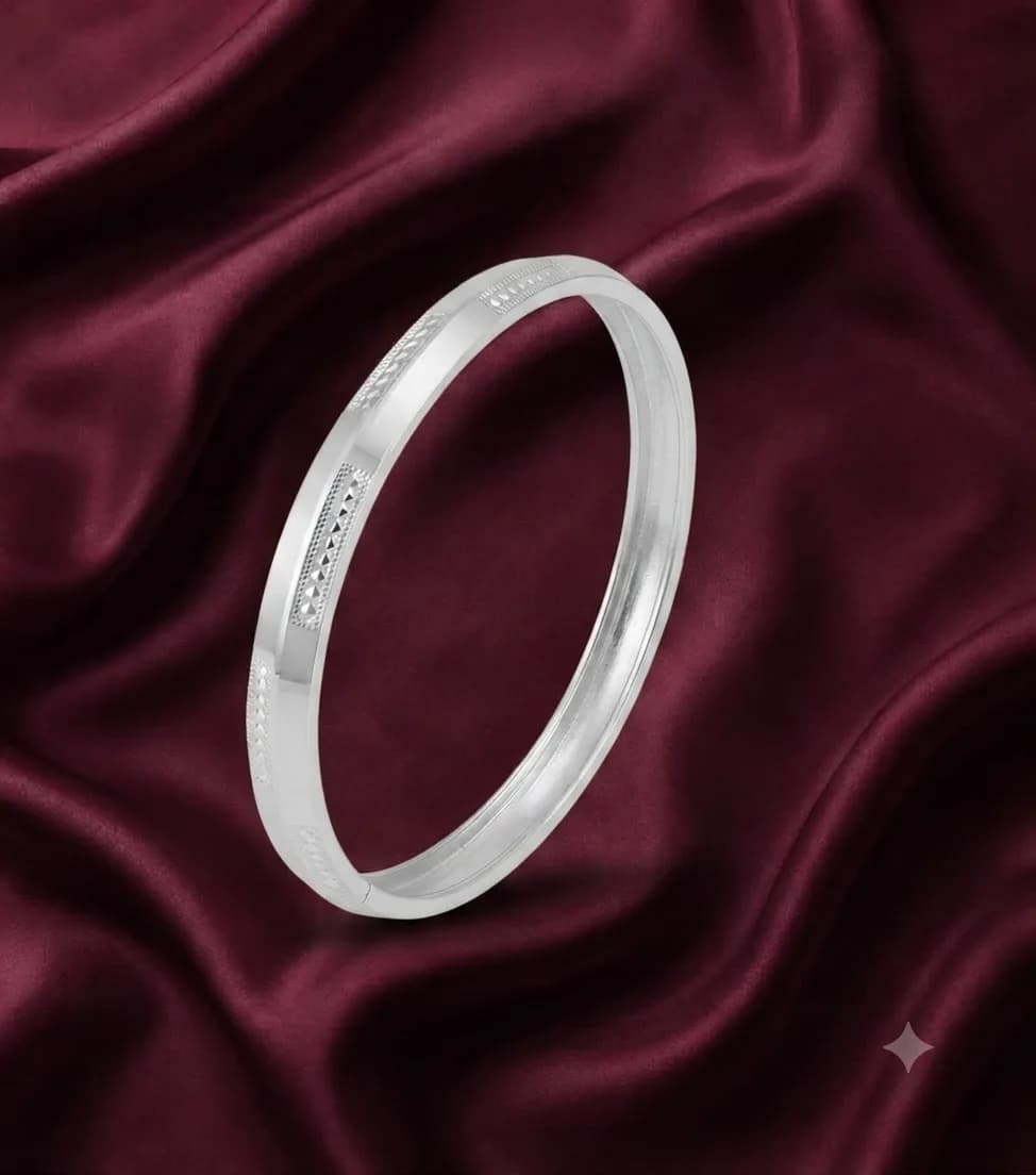 Heritage Patterned Silver Kada