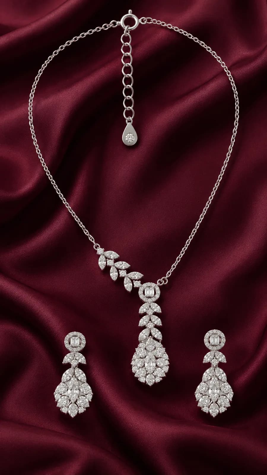 Celestial Leaf Cascade Necklace & Earring Set