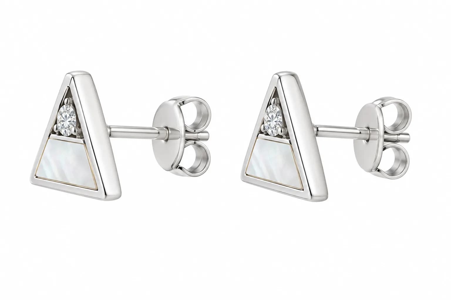 Triangular Side-Angle Stud Earrings