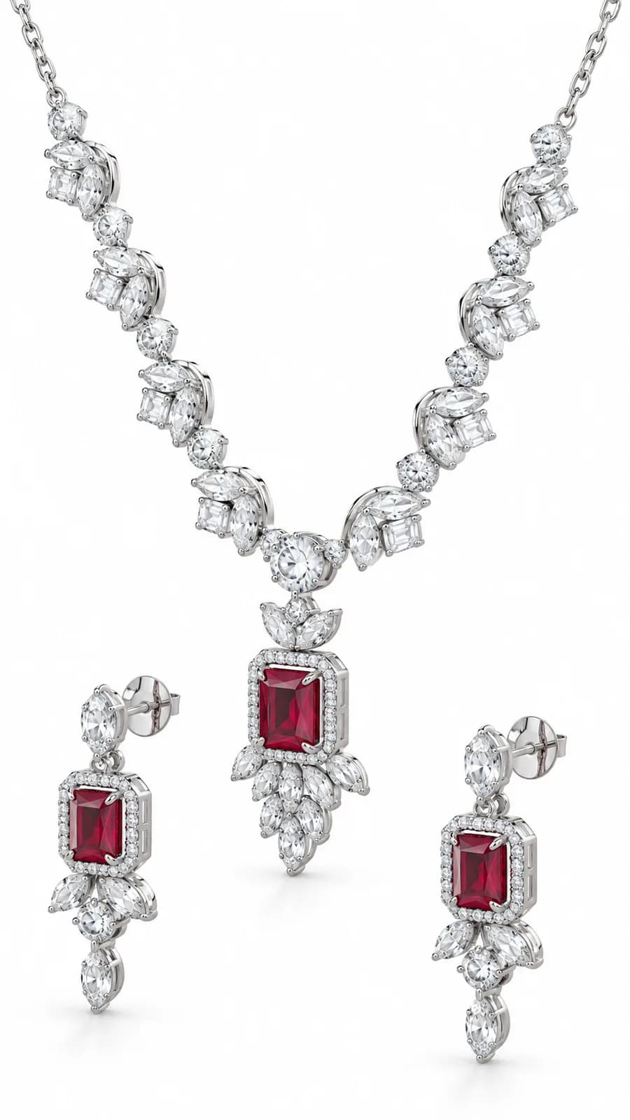 Silver Ruby Radiance Set