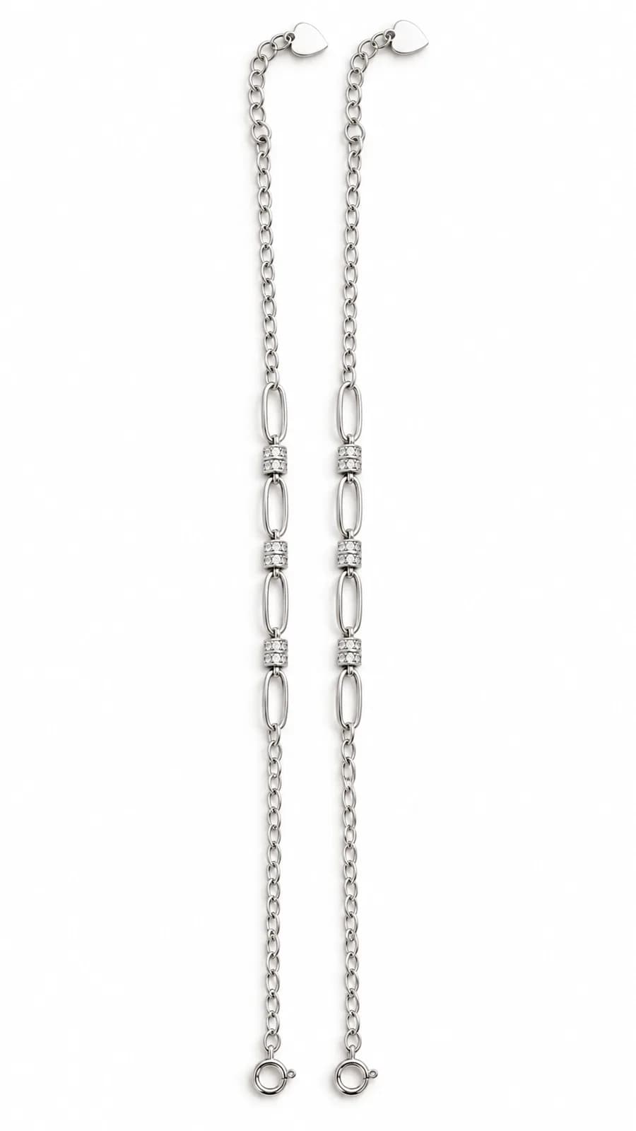 Silver Oval Link Chain Anklet