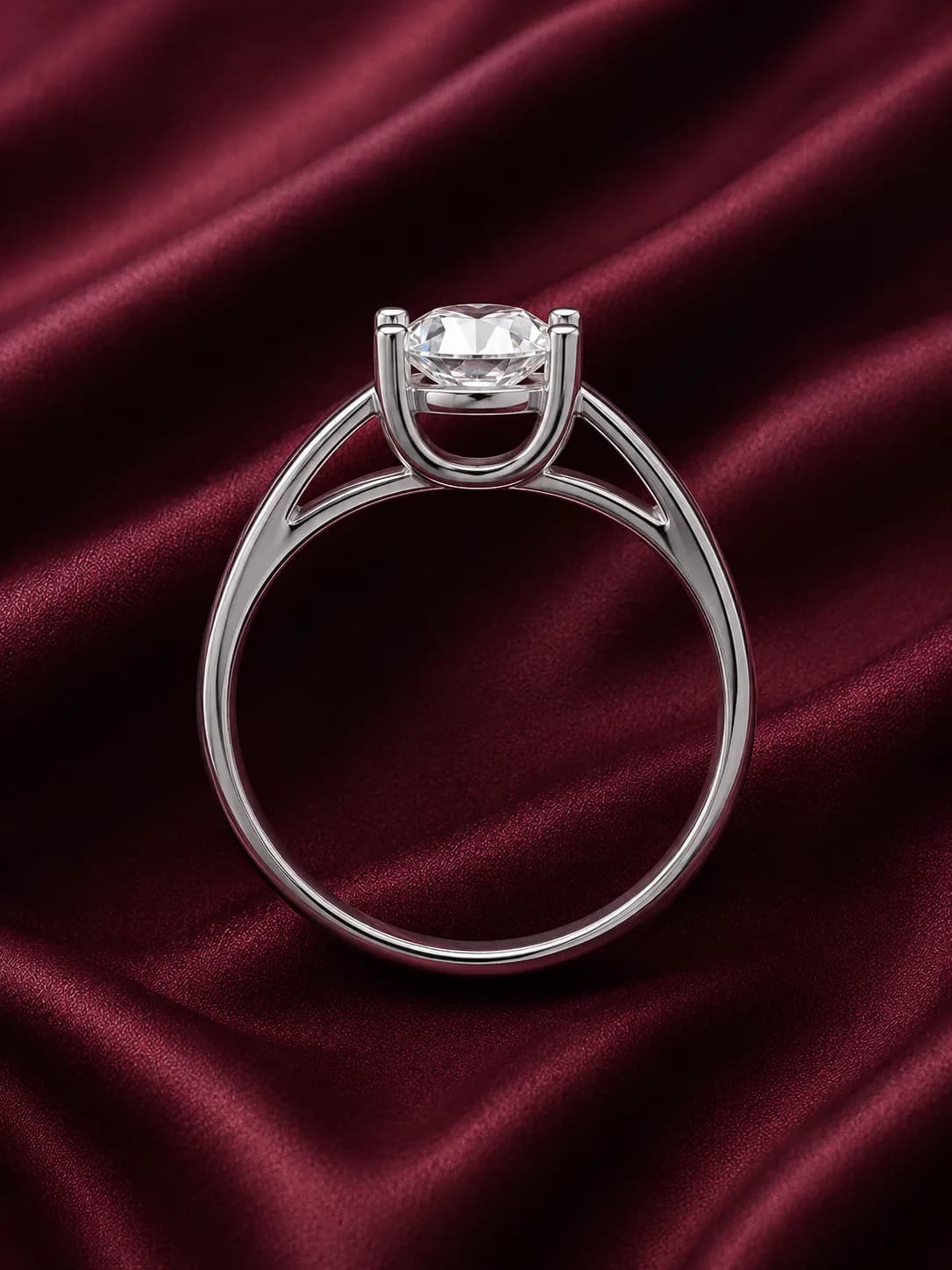Silver Minimalist Solitaire Ring
