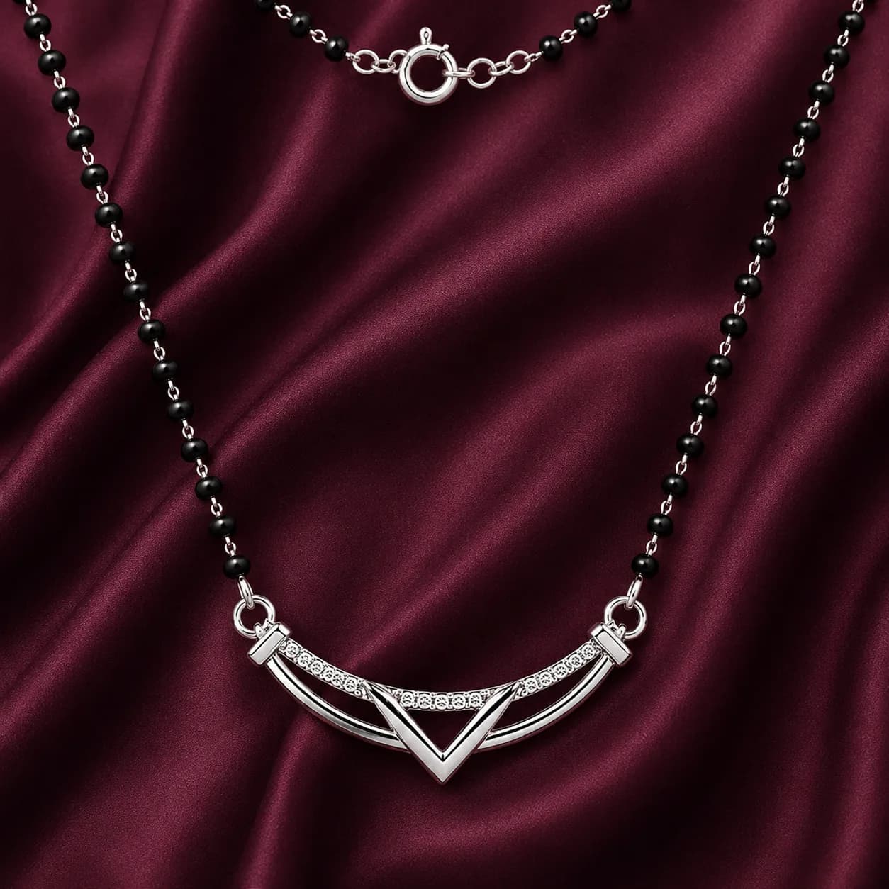 V-Shaped Elegance 925 Sterling Silver Mangalsutra