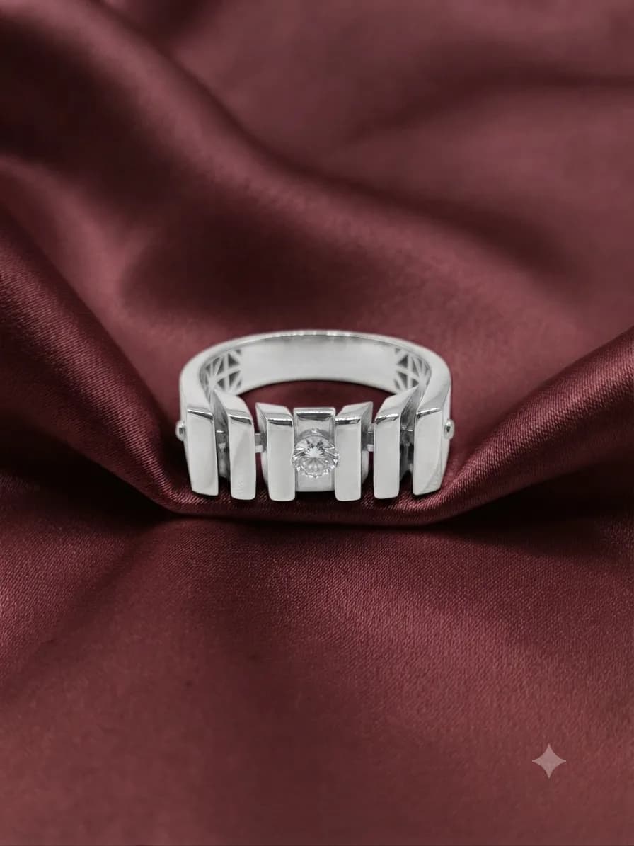 Bar-Setting Ring with Central Solitaire