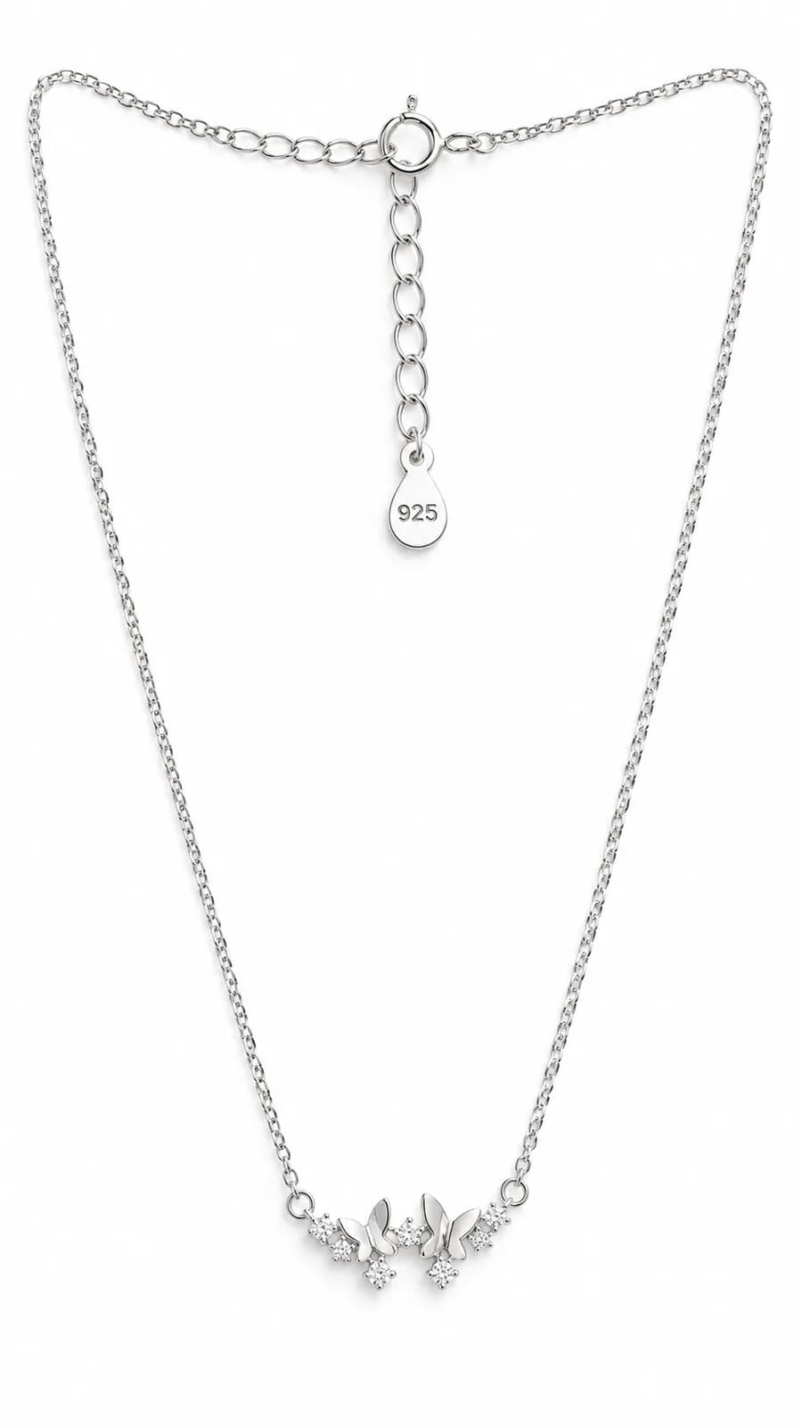 Silver Butterfly Crystal pendant chain