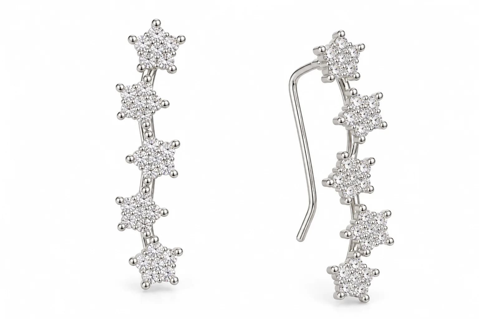 Celestial Five-Star Drop Earrings