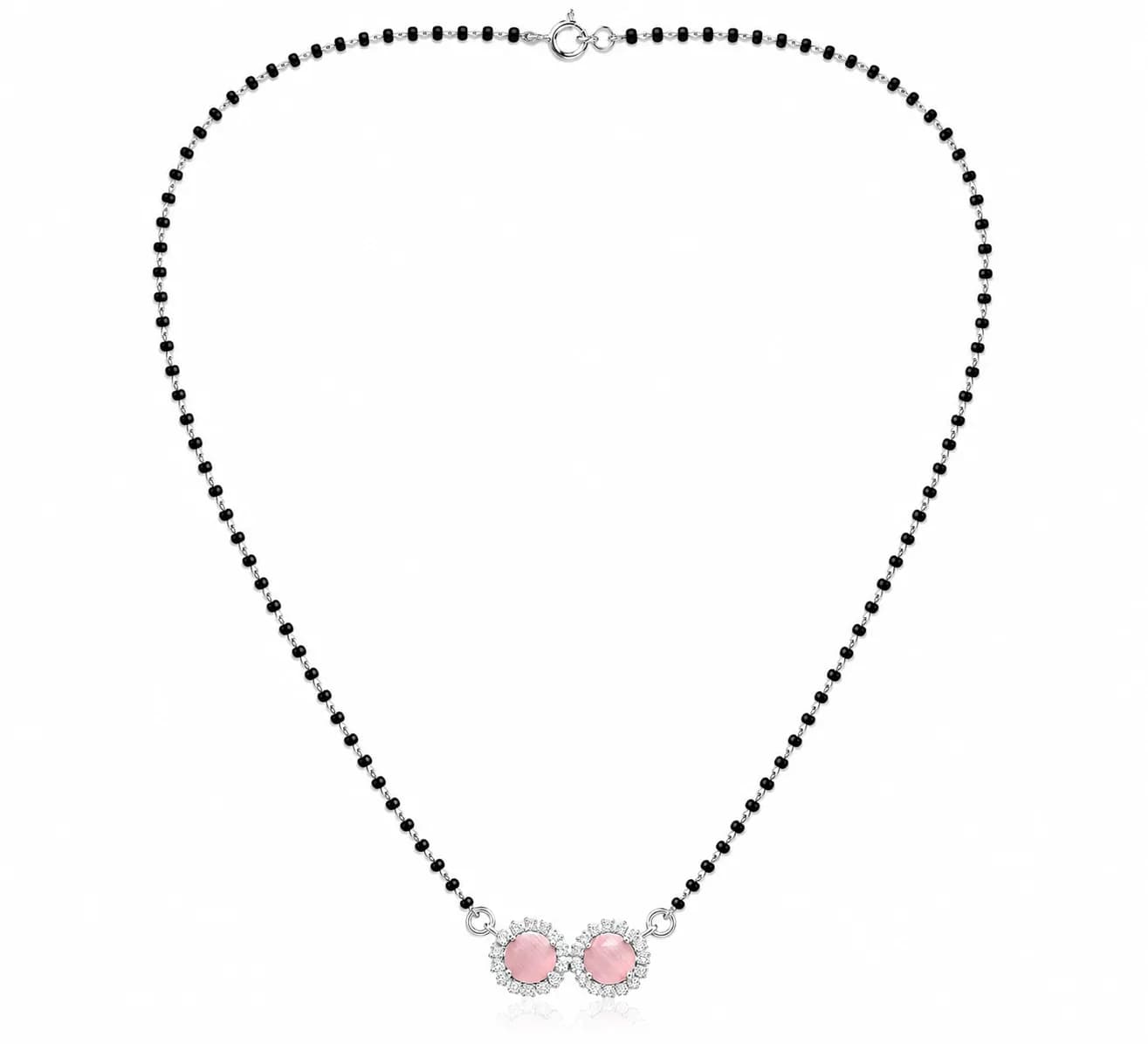 Blush Twin Halo 925 Sterling Silver Mangalsutra