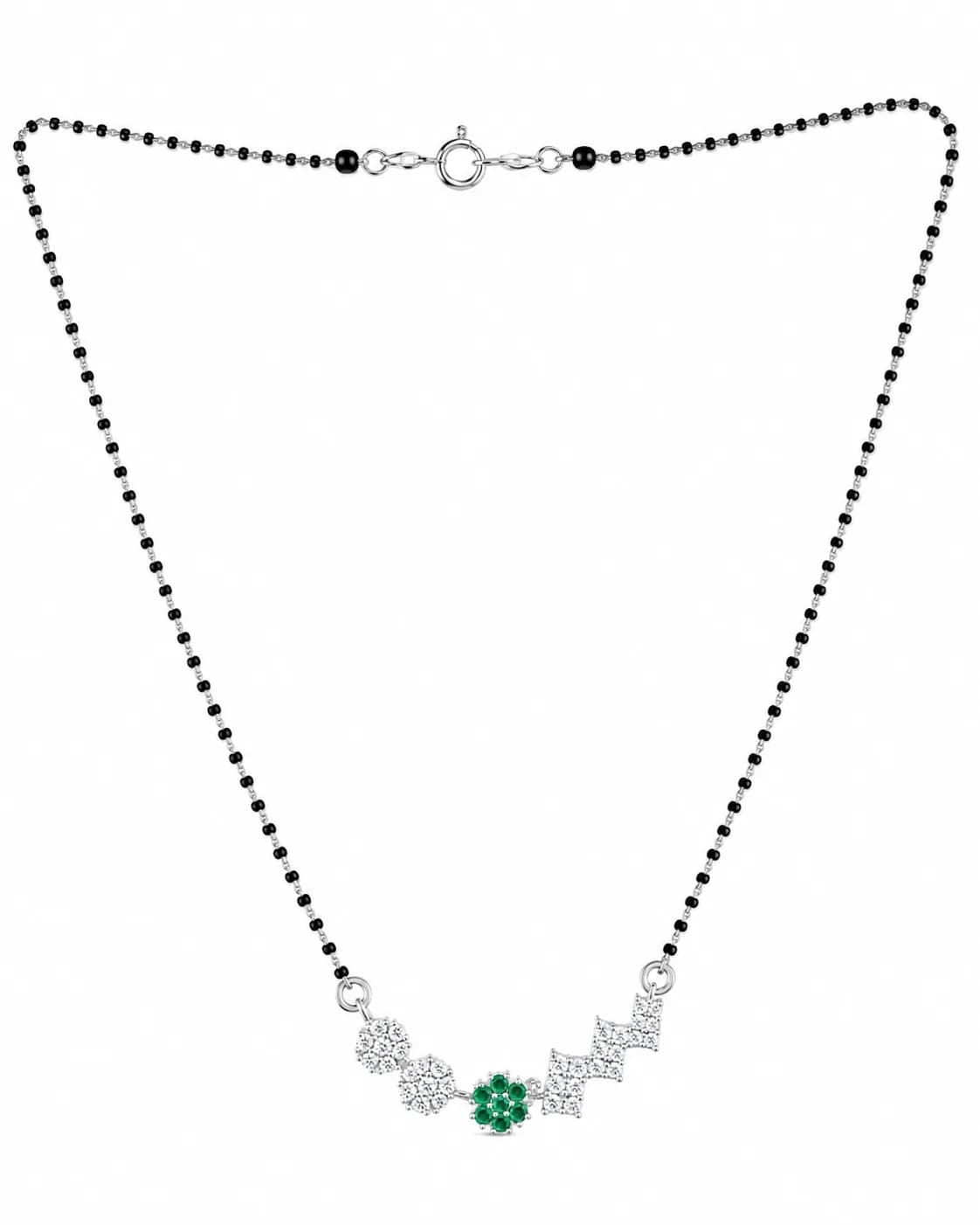 Emerald Glow 925 Sterling Silver Mangalsutra