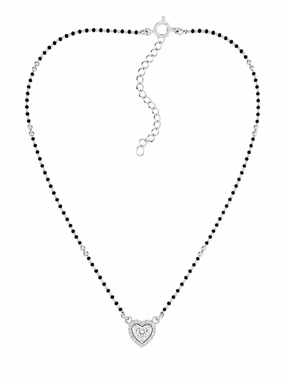Heart Halo 925 Sterling Silver Mangalsutra