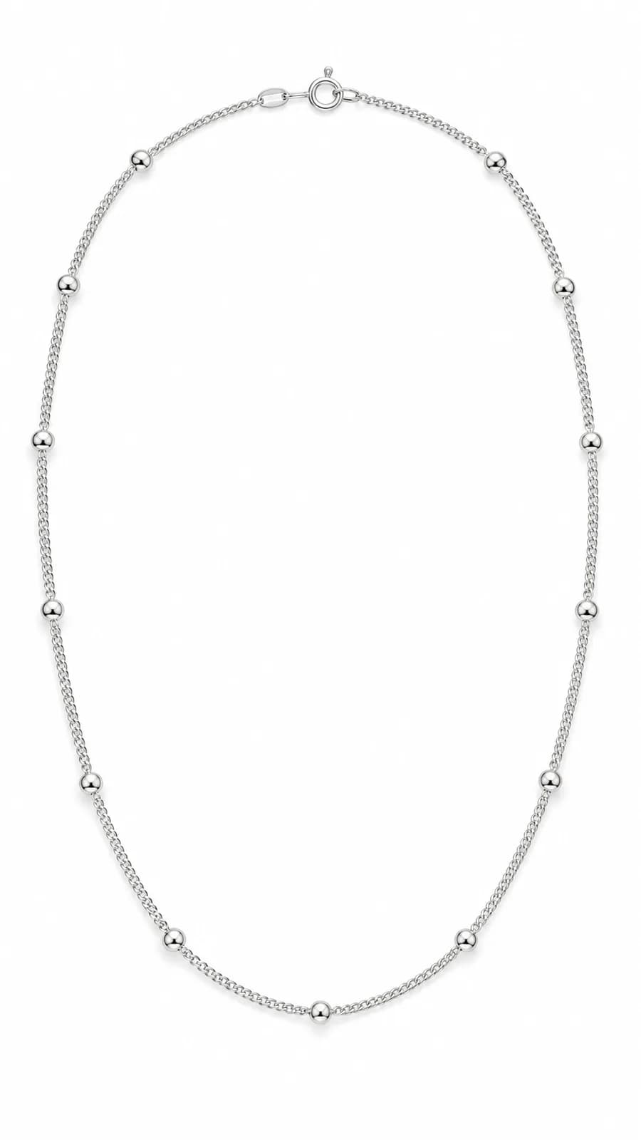 Silver Beaded Elegance Necklace