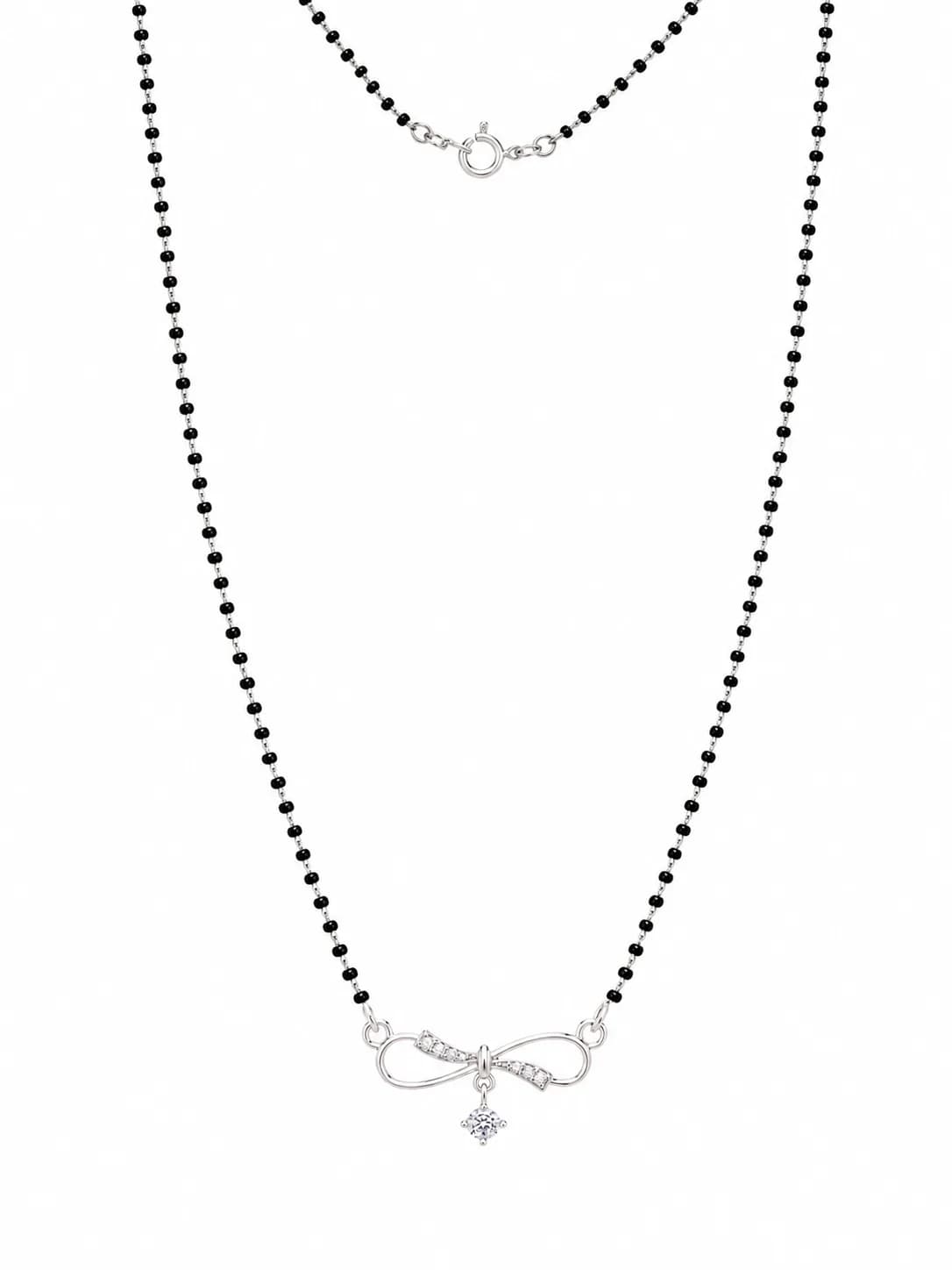 Graceful Bow Charm 925 Sterling Silver Mangalsutra