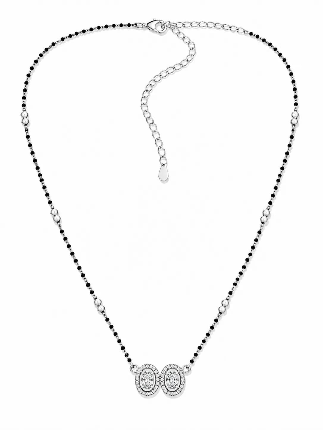 Twin Oval 925 Sterling Silver Mangalsutra