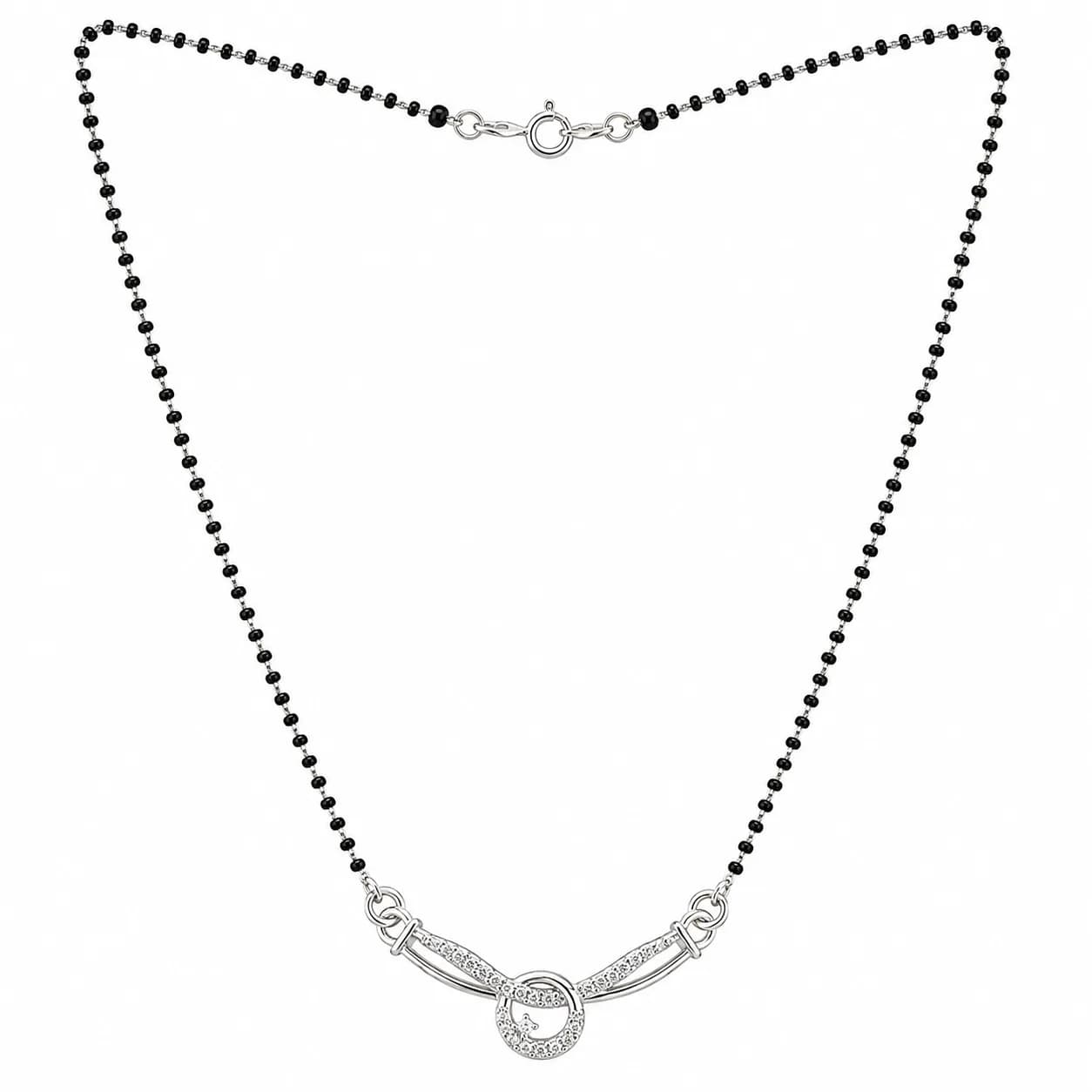 Radiant Circle Curve 925 Sterling Silver Mangalsutra