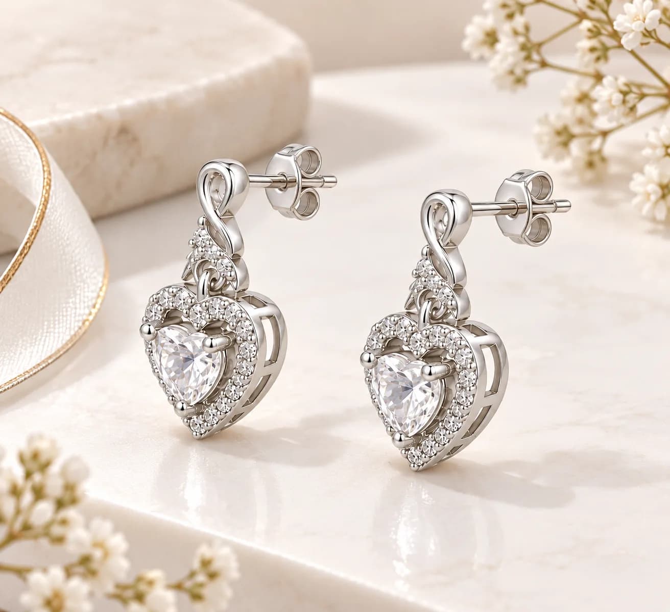 Silver Heart Earring