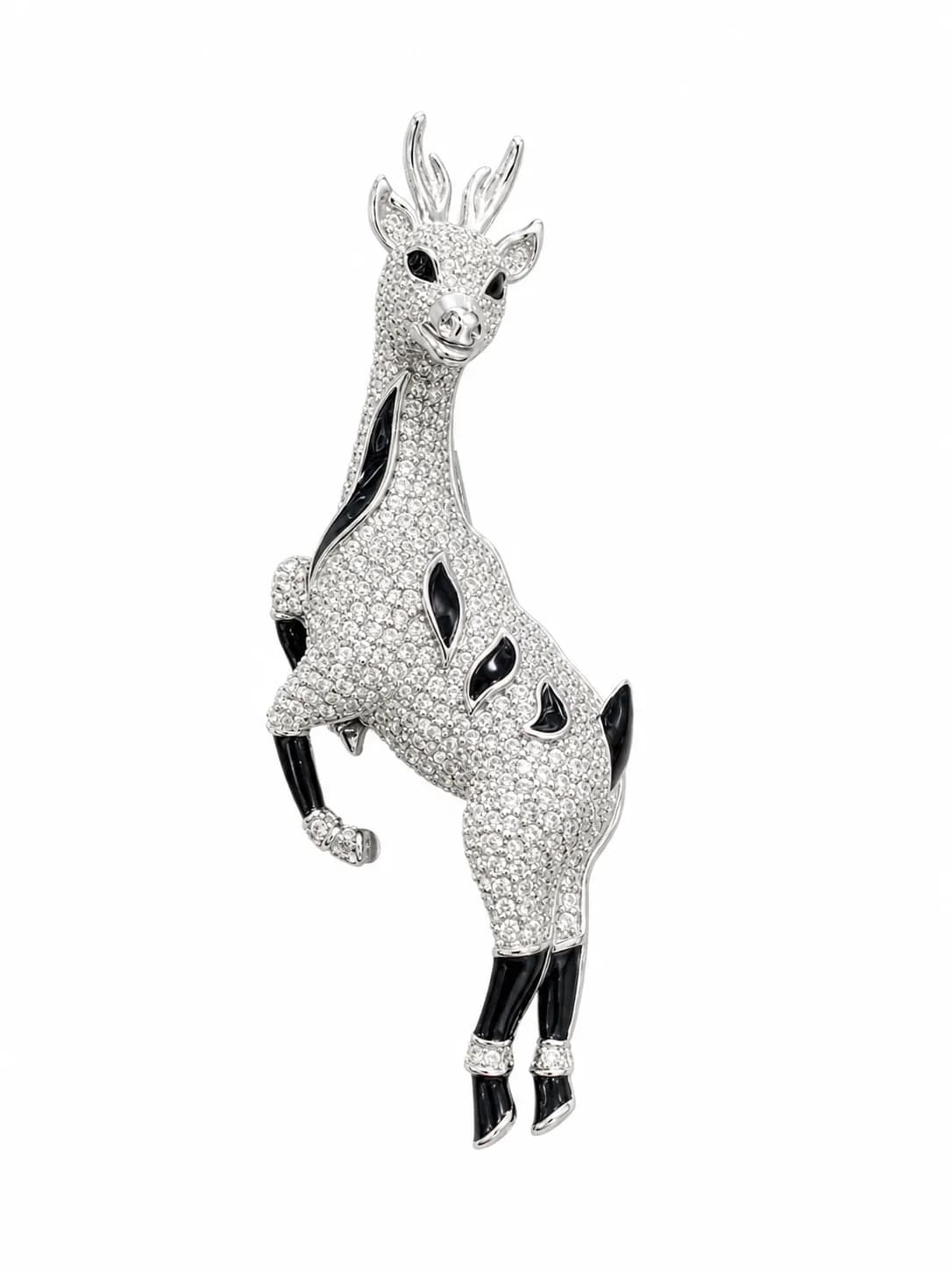 Crystal Deer Statement Brooch