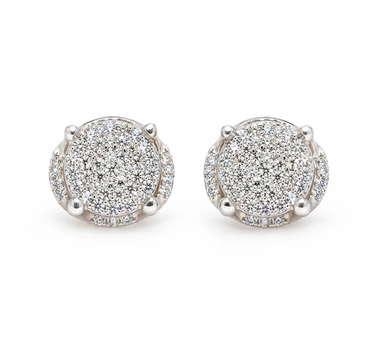 Celestial Pavé Round Stud Earrings