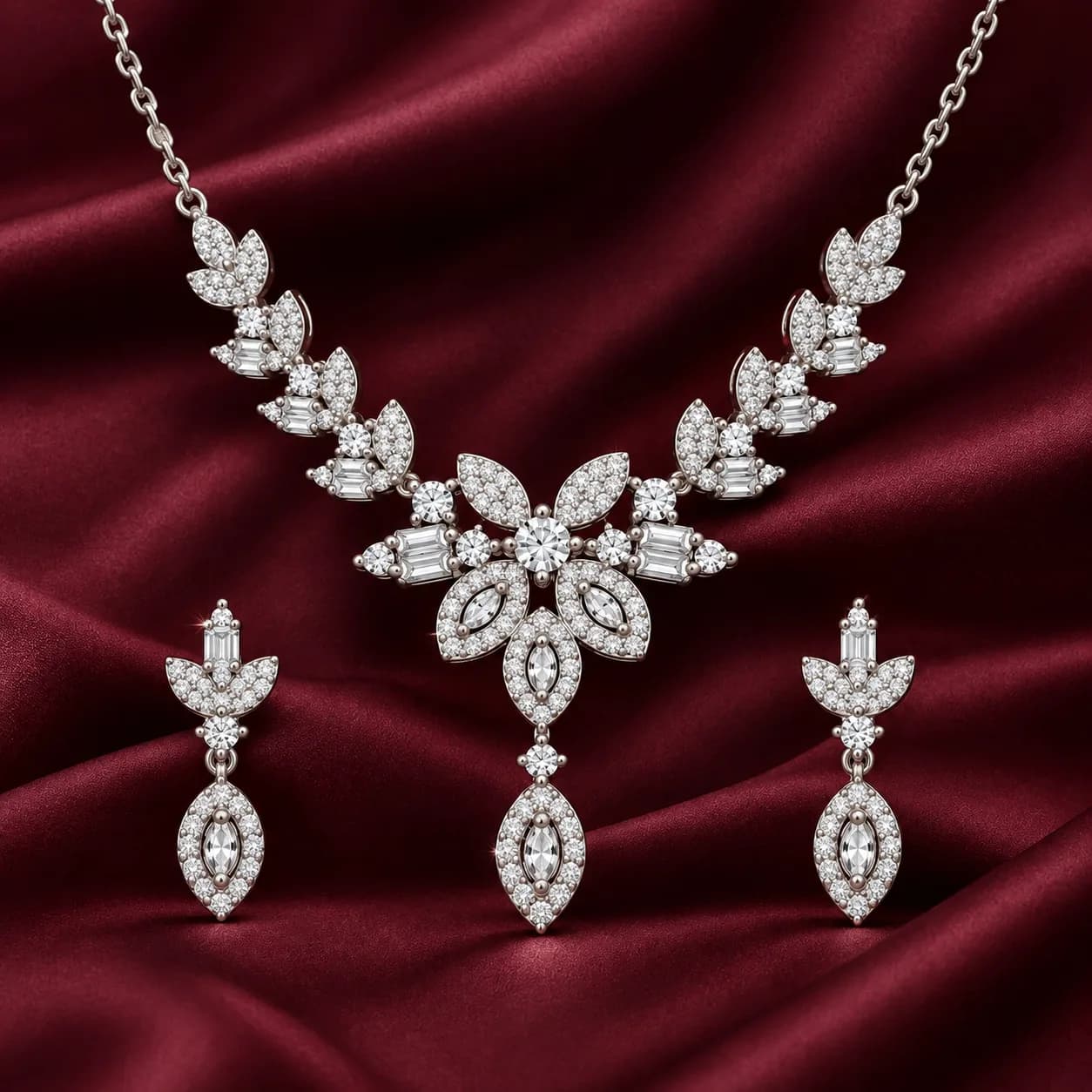 Silver Floral Elegance Set