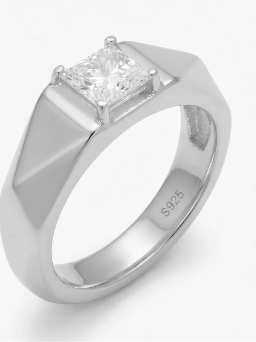 Geometric Square Brilliance Ring