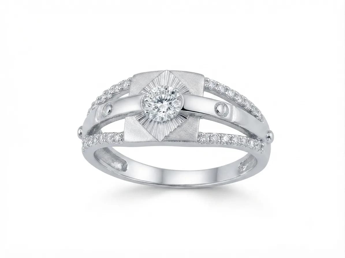 Silver Diamond Accent Ring