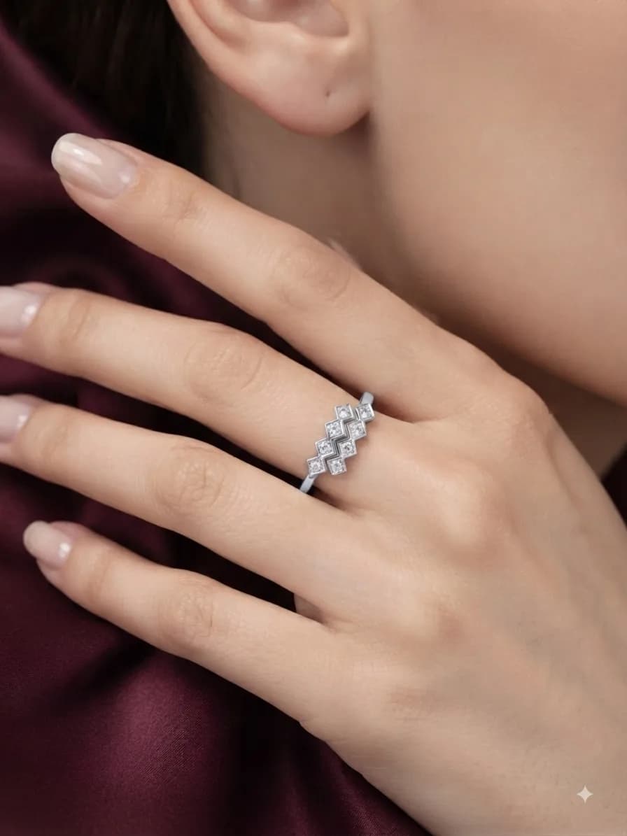 Celestial Chevron Cascade Ring