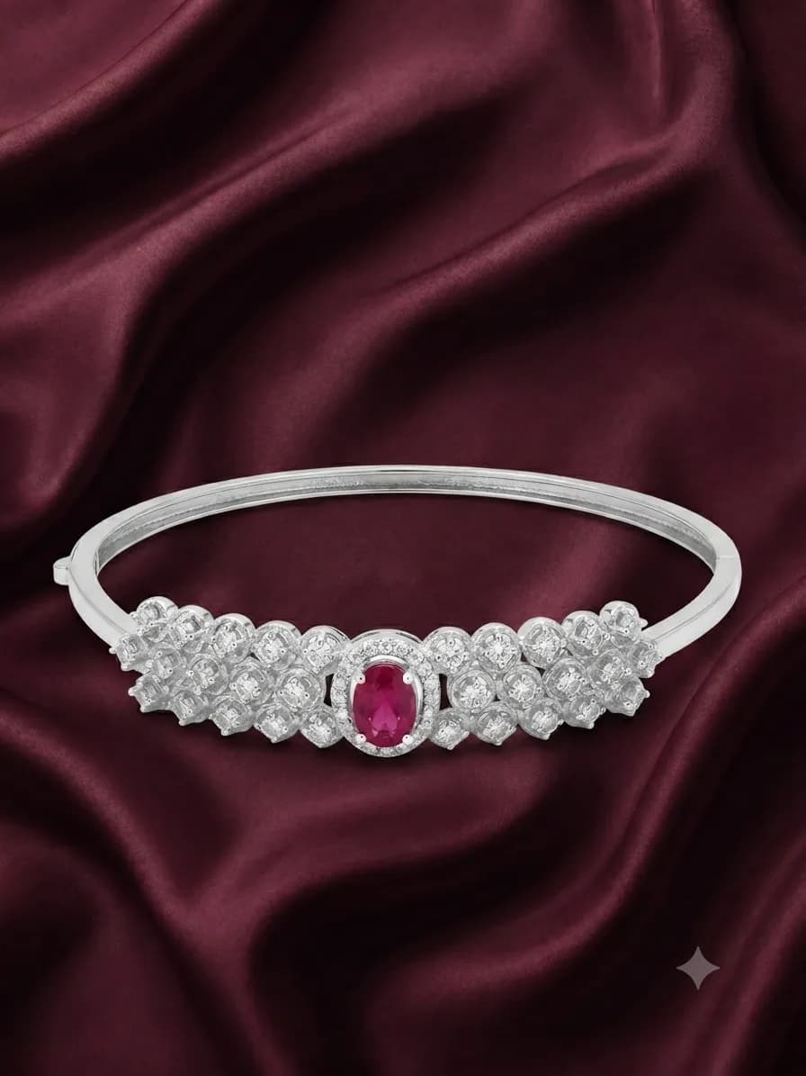 Celeste Ruby Blossom Bangle